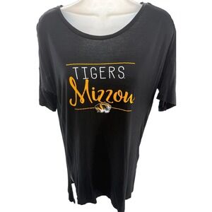 Mizzou Tigers Womens Large Black Short Sleeve Scoop Shirt Large